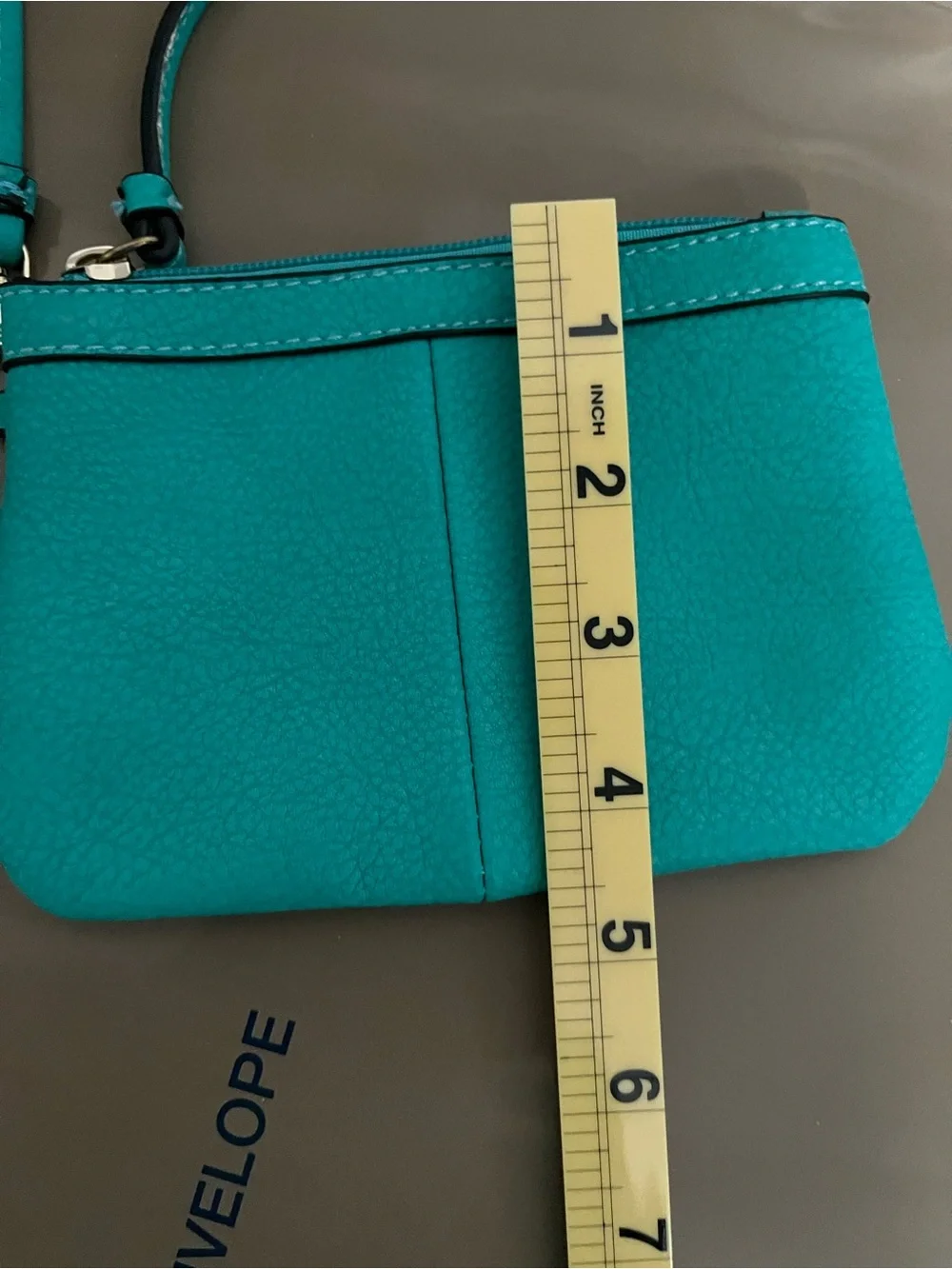 Wilsons Leather Turquoise wristlet Bag 90s Y2K leather‎ coin purse wallet purse